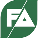 Logotipo de Fundamazona: una hoja verde con el monograma FA